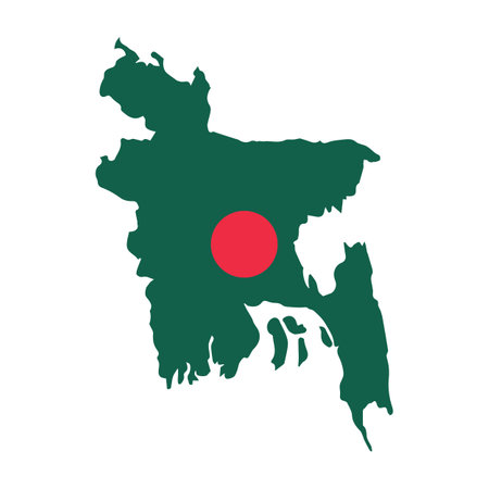 Bangladesh map flag on the white background. Vector illustration.のイラスト素材