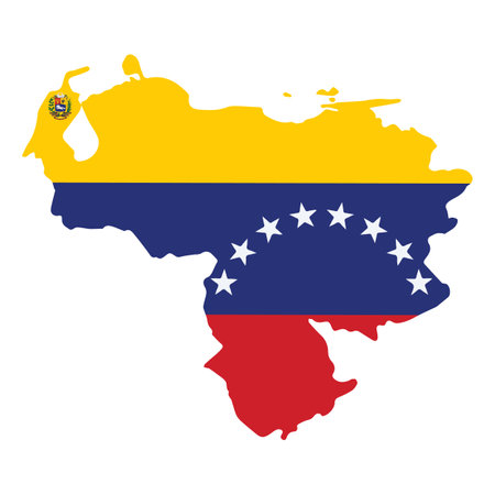 Venezuela flag map vector illustration deep detailing vector illustrationのイラスト素材