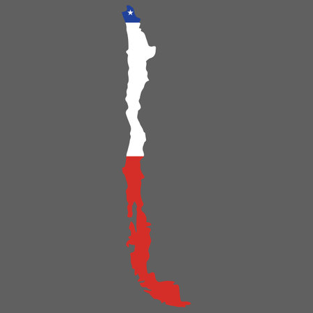 Republic of Chile map and flag detailed concept vector illustration.のイラスト素材