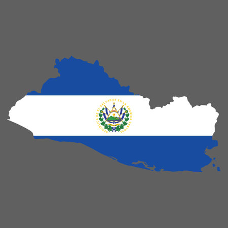El Salvador map and flag vector illustration logo and iconのイラスト素材