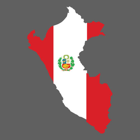 Peru map vector illustration peru flag detailed concept .のイラスト素材