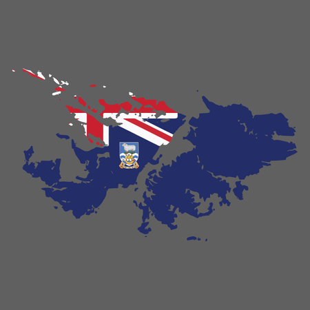 Falkland Islands (Islas Malvinas)
vector illustration flag and map logo design concept detailedのイラスト素材