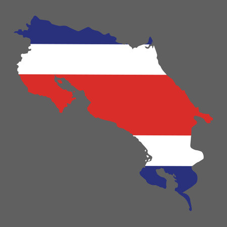 costa Rica map and flag vector illustrationのイラスト素材