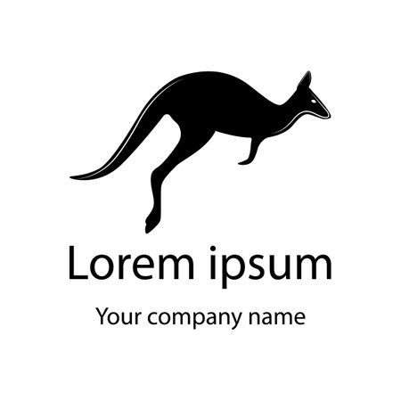 Kangaroo logo design template. Kangaroo icon vector illustration.のイラスト素材