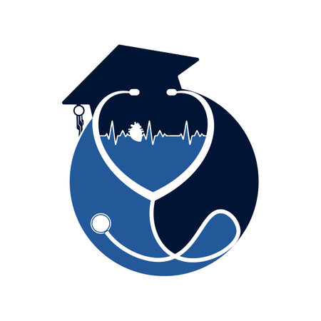 Pharmacy Medical Stethoscope Hospital Vector With Education Cap Illustrationのイラスト素材
