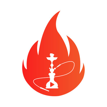 Hookah Arabian Shisha design heat fire shape vector illustration