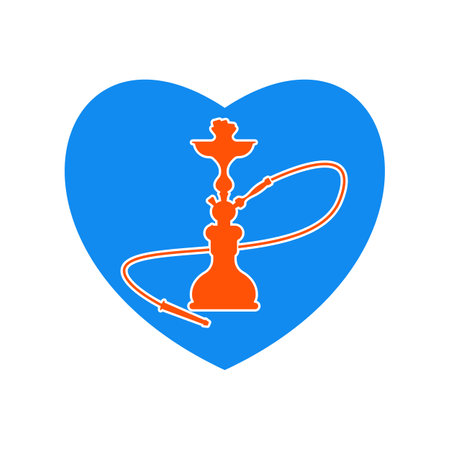Hookah Arabian Shisha design inside love heart vector illustrationのイラスト素材