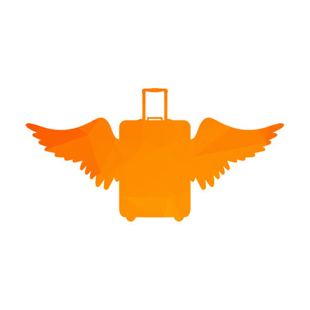 Travel agency logo with angel wings vector illustrationのイラスト素材