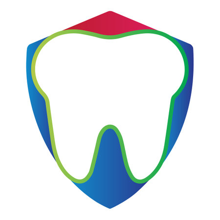 Tooth logo dental care with shield shape vector illustrationのイラスト素材