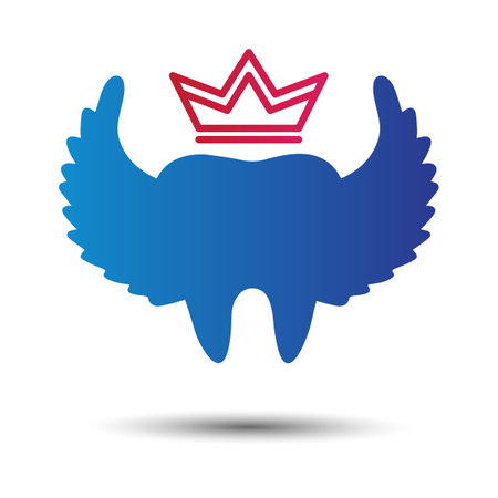 Tooth with crown vector templeteのイラスト素材