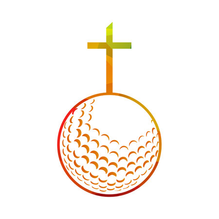 Golf ball and christianity cross vector illustrationのイラスト素材