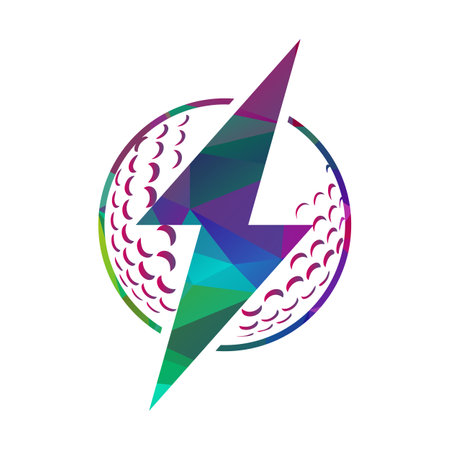 Golf ball and electricity bolt vector illustrationのイラスト素材