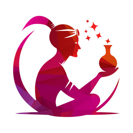 Genie Logo Design Vector Template with Patternのイラスト素材