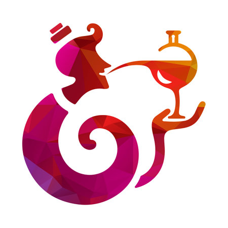 Genie Logo Design Vector Template Old Styleのイラスト素材