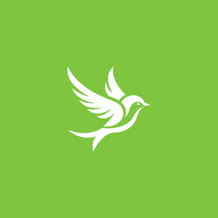 Flying Bird Logo Design Sign of Peace Logo Vectorのイラスト素材
