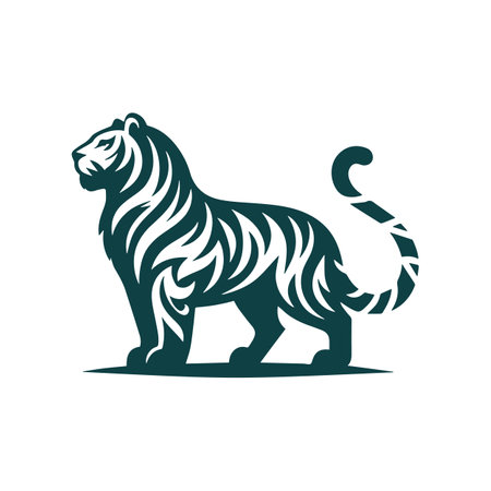 Roaring tiger logo design vector illustrationのイラスト素材