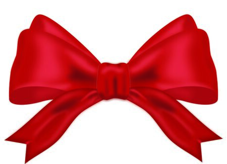Realistic Red Bow  Illustration on White Backgroundの写真素材