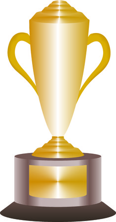 Gold trophy on wooden baseのイラスト素材