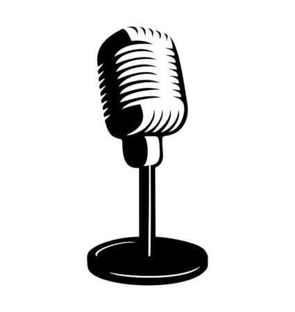Illustration of a vintage microphoneのイラスト素材