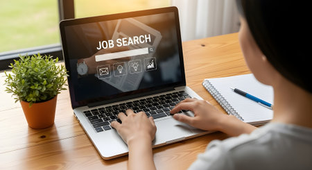 Job Search Career Recruitment Employment Hiring Vacancy Concept.の素材