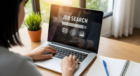 JOB SEARCH CONCEPT ON TABLET PC SCREENの素材