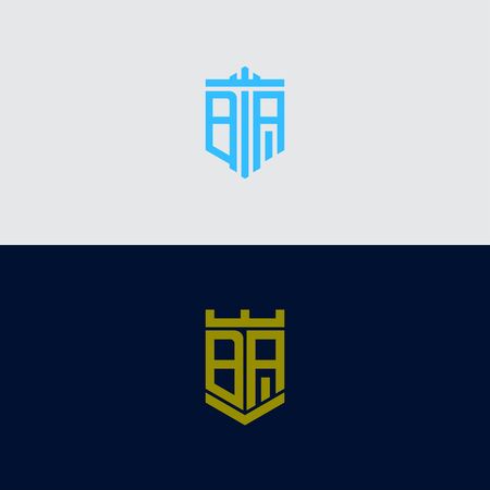 Inspiring logo design Set, for companies from the initial letters of the BA logo icon. -Vectorsのイラスト素材