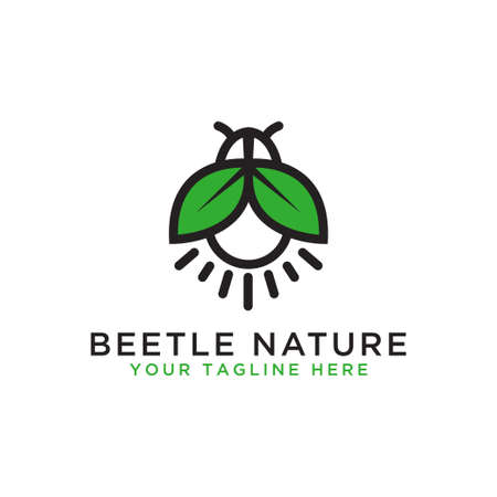 Natural Beetle Vector Logo Design. - Vectorのイラスト素材