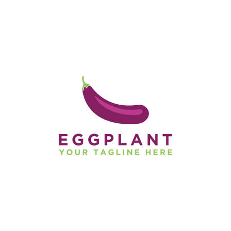 Eggplant Design Logo. Isolated vegetables. Vector illustration.のイラスト素材