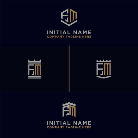 Inspiring logo design Set, for companies from the initial letters of the FM logo icon. -Vectorsのイラスト素材