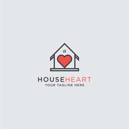 Creative minimalist house with a heart icon design icon house concept vector symbolのイラスト素材