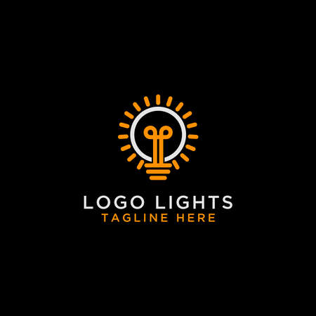 light bulb line logo design energy, concept idea of ââelectric power - vectorのイラスト素材
