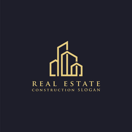 Premium business logo template. Real Estate, Building, Property Development, and Logo Construction The design of a universal elegant vector sign - Vectorのイラスト素材