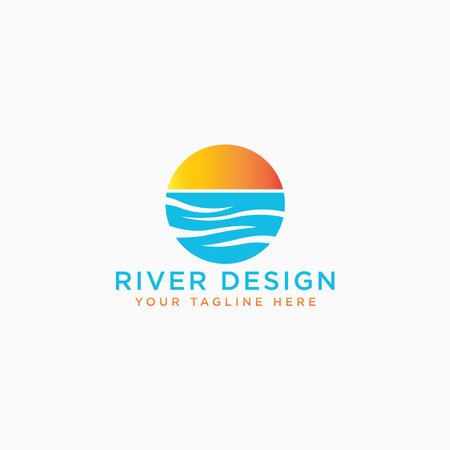 River Logo Icon Design Template Vector Illustrationのイラスト素材