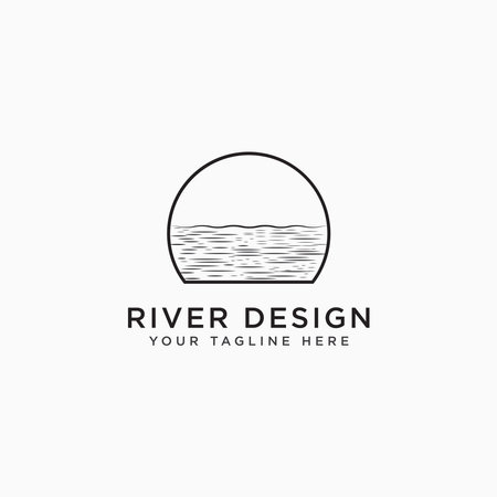 River Logo Icon Design Template Vector Illustrationのイラスト素材