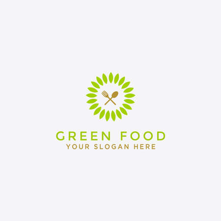 Green food nature Logo design - Vectorのイラスト素材