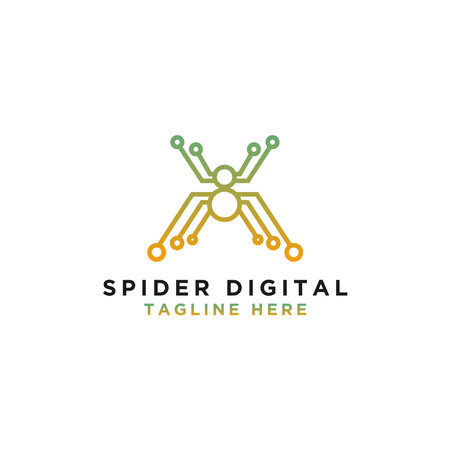 Spider Digital Design Logo. - Vectorのイラスト素材