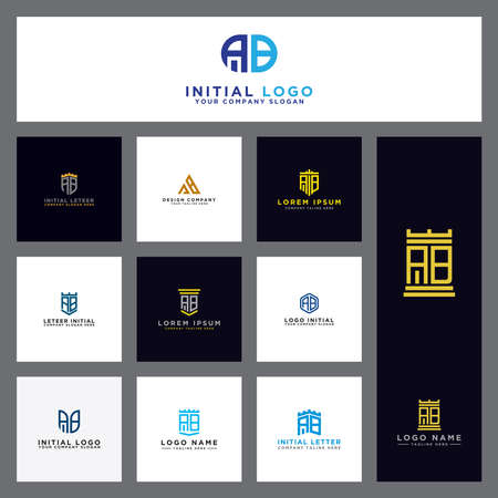 Bundle Logo Template With Initial AB Lettersのイラスト素材