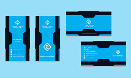 Modern, Creative and Clean Geometric Design Vector Business Card Template. Vertical and Horizontal Template Collectionのイラスト素材