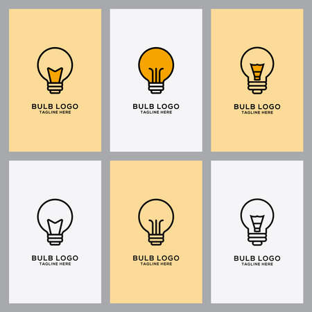 bulb icon Set vector illustration of logo templateのイラスト素材