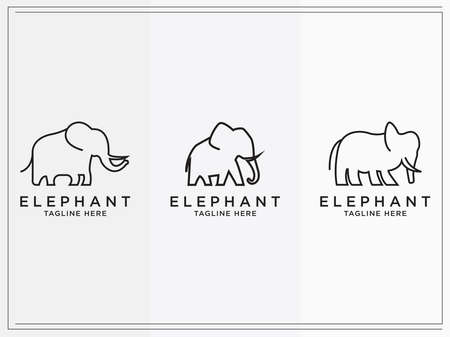 cattle logo Set vector collection. Elephant Design - Vectorのイラスト素材