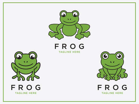 cattle logo Set vector collection. Frog Designのイラスト素材