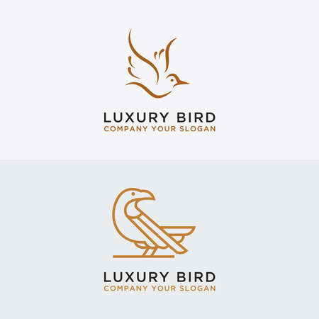 Set Animal bird logo icon design template flat vectorのイラスト素材