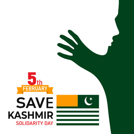 Save Kashmir with Flag and personのイラスト素材