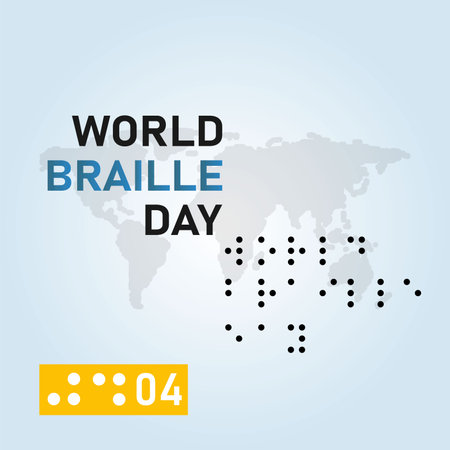 Vector graphic of world braille day good for world braille day celebration. Poster design, flat illustration.のイラスト素材