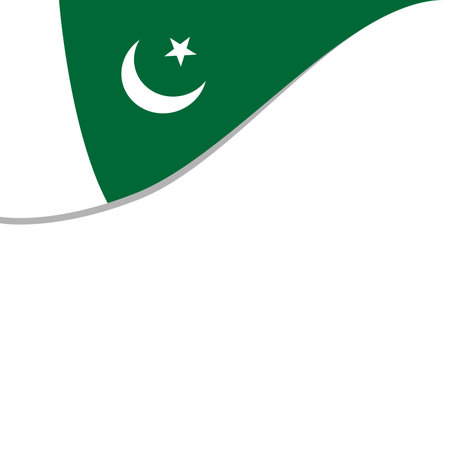 Pakistan Flag at top corner with white backgroundのイラスト素材