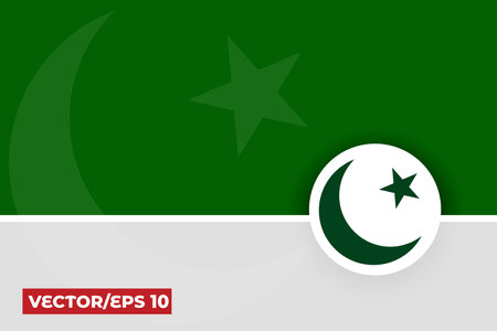 flag of pakistan with moon and star in vector templateのイラスト素材