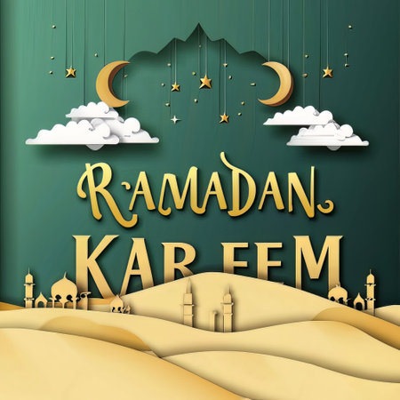 Ramadan Kareem Greeting Card Background Vector Illustration.の素材