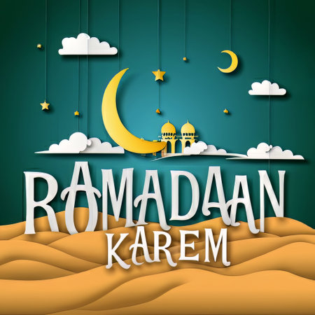 Ramadan Kareem Greeting Card. Vector Illustration.の素材