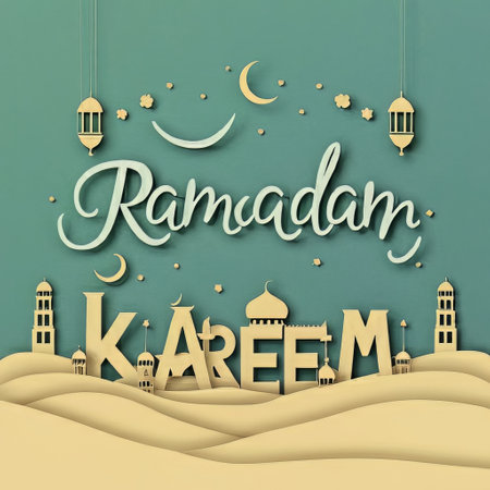 Ramadan Kareem Greeting Card. Vector Illustration.の素材