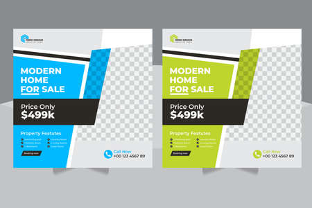 Real estate And Construction social media post, banner and flyer Design, Real Estate Social Media Post Template, Social Media Banners Editable Post Template,のイラスト素材